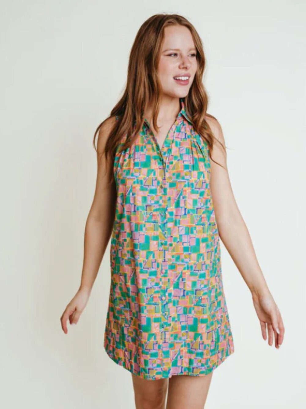 Corley Cotton Poplin Sleeveless Shift Dress